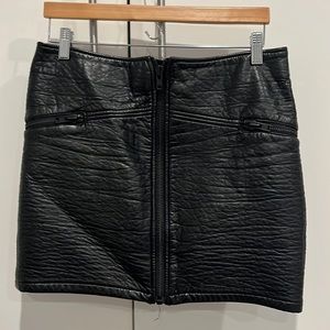 Faux leather mini skirt